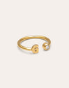 Personalized Ring Letter Spark Steel 18kt Gold Plated