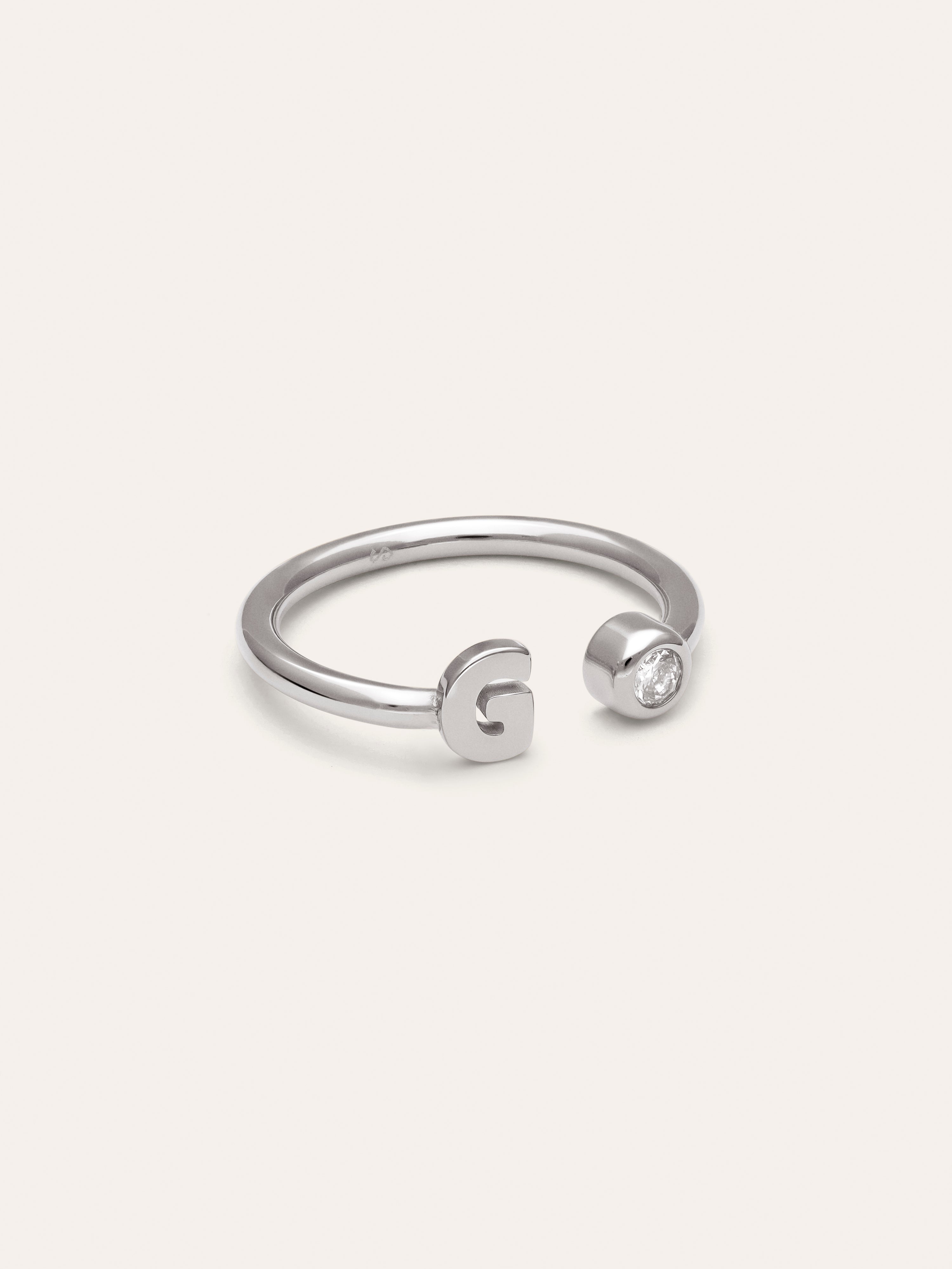 Personalized Ring Letter Spark Steel