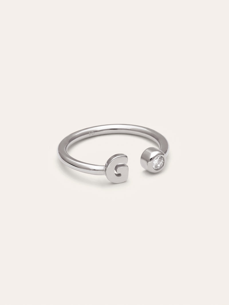 Personalized Ring Letter Spark Steel