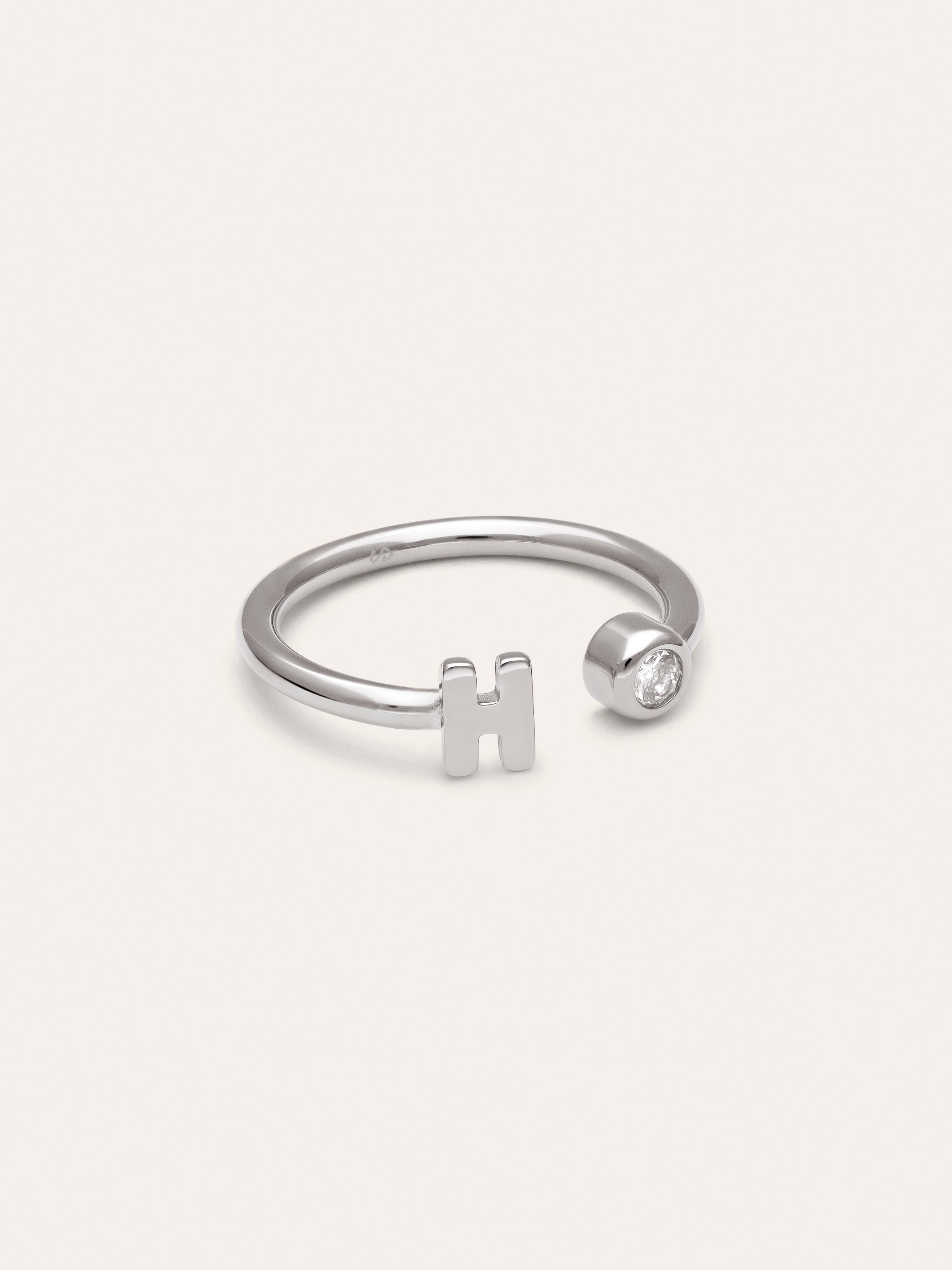 Personalized Ring Letter Spark Steel