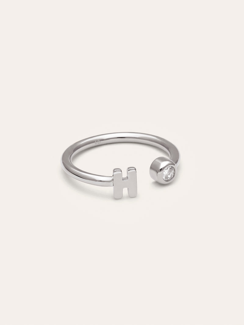 Personalized Ring Letter Spark Steel