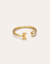 Personalized Ring Letter Spark Steel 18kt Gold Plated