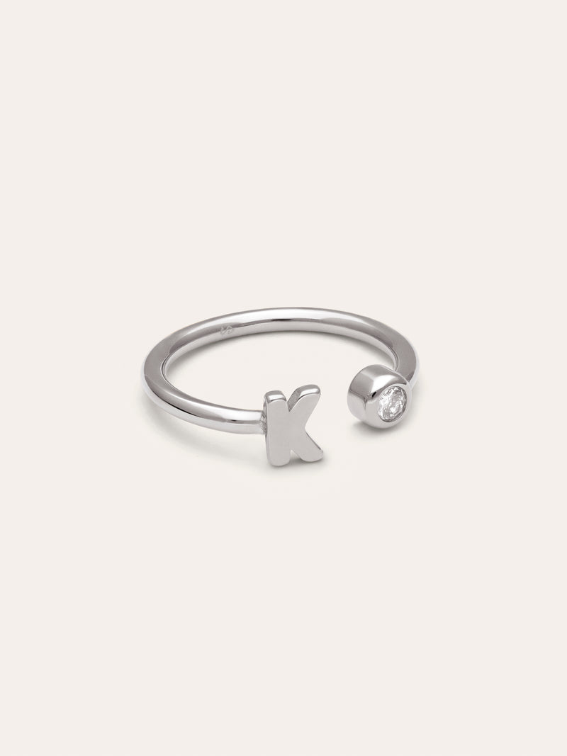 Personalized Ring Letter Spark Steel