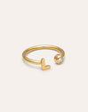 Personalized Ring Letter Spark Steel 18kt Gold Plated