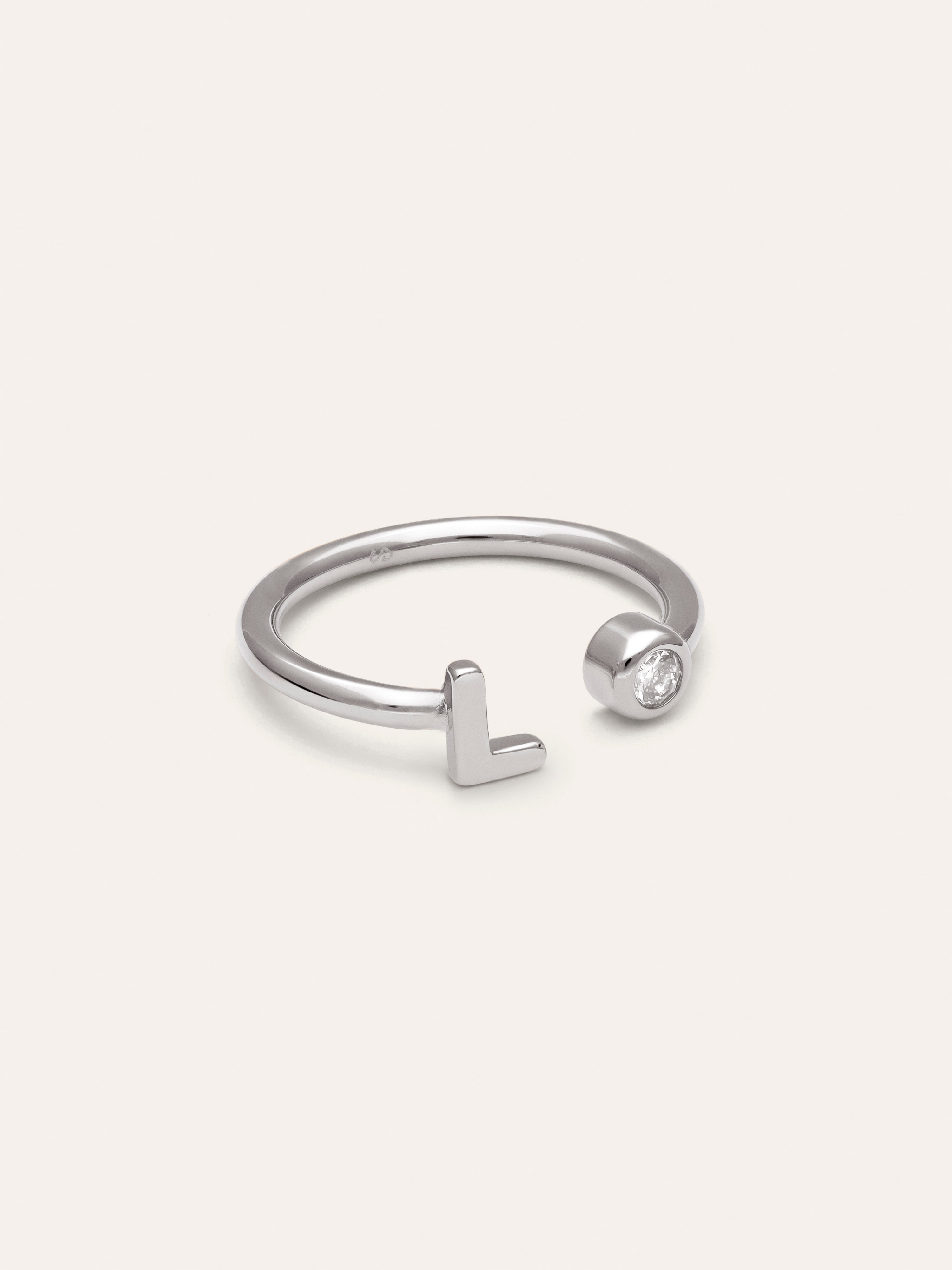Personalized Ring Letter Spark Steel