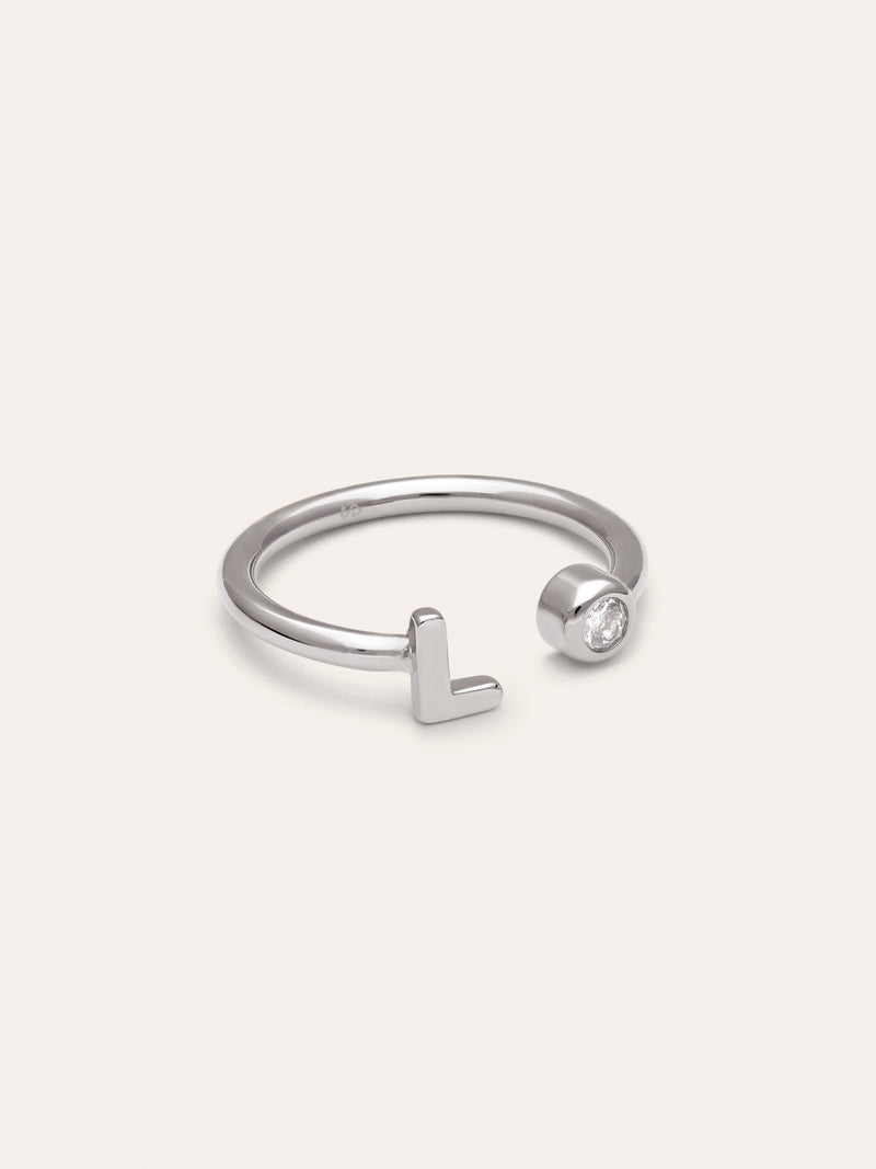 Personalized Ring Letter Spark Steel