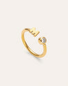 Personalized Ring Letter Spark Steel 18kt Gold Plated
