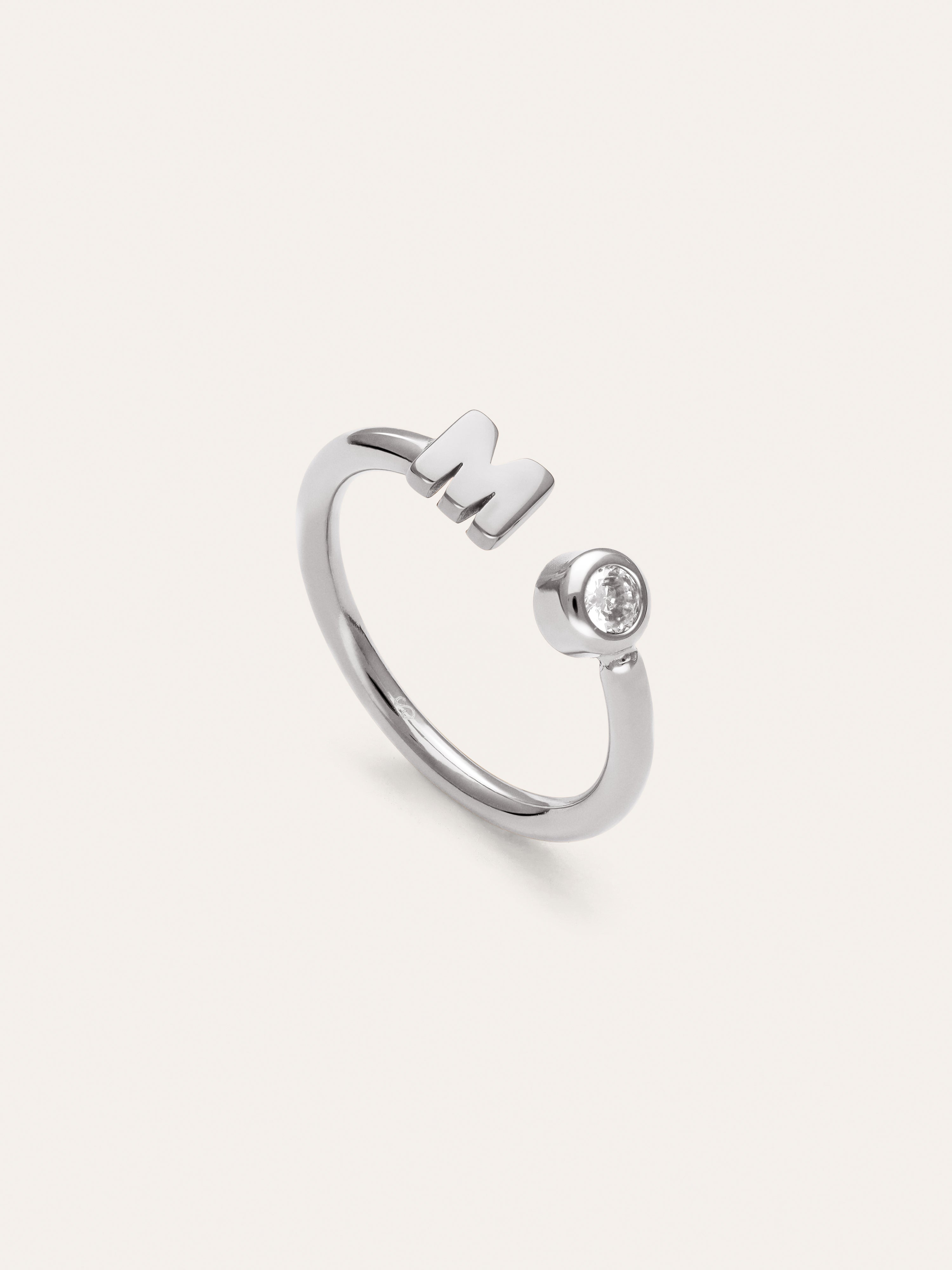 Personalized Ring Letter Spark Steel