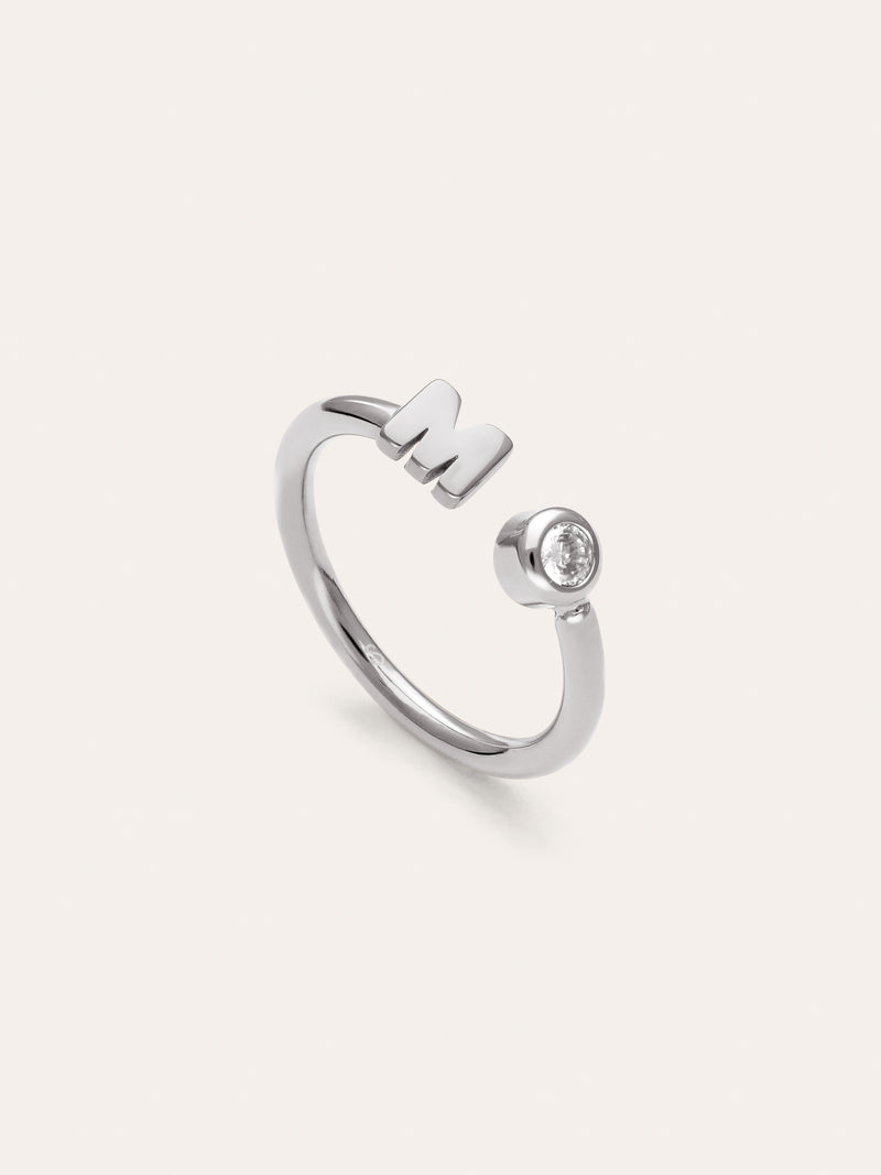 Personalized Ring Letter Spark Steel