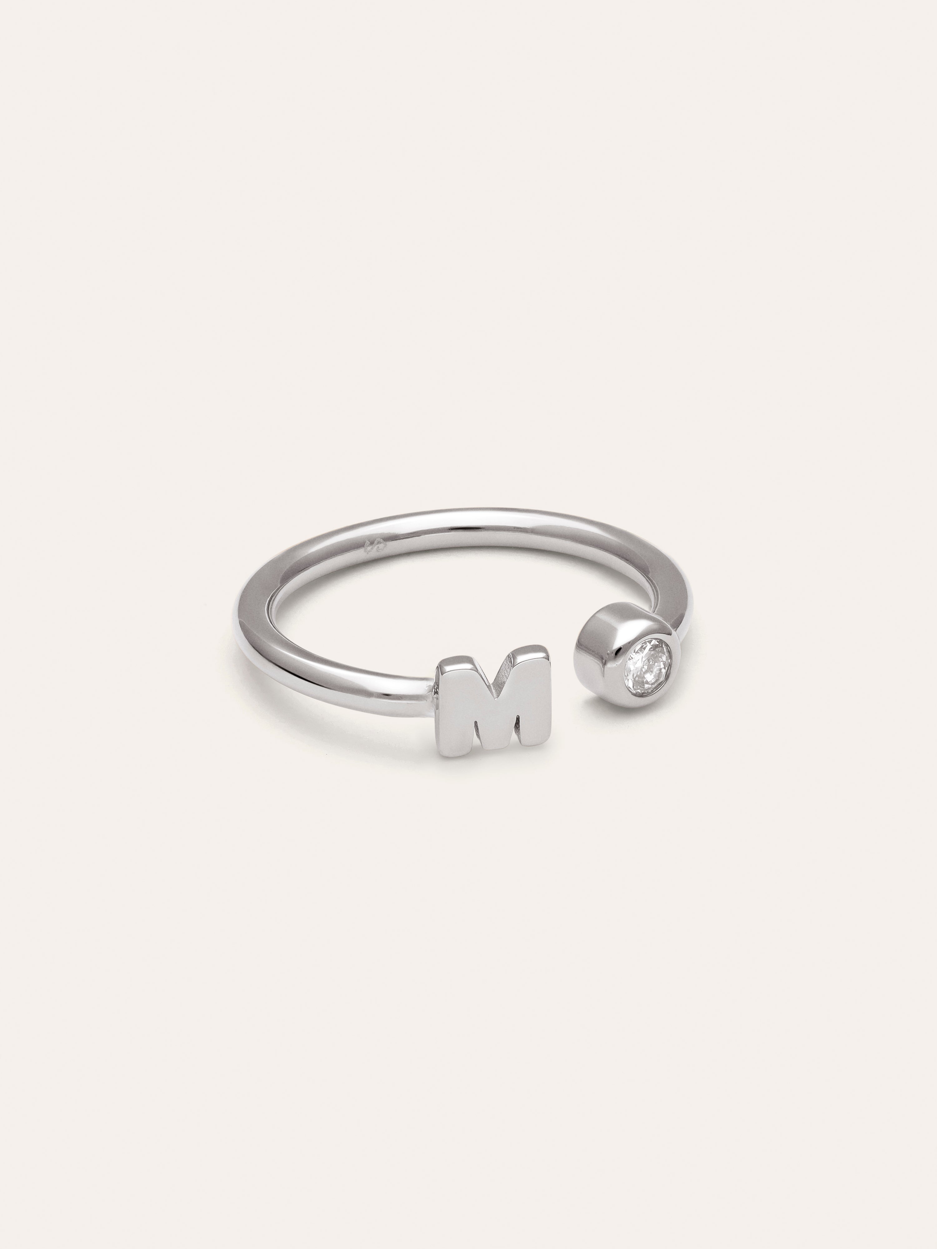 Personalized Ring Letter Spark Steel
