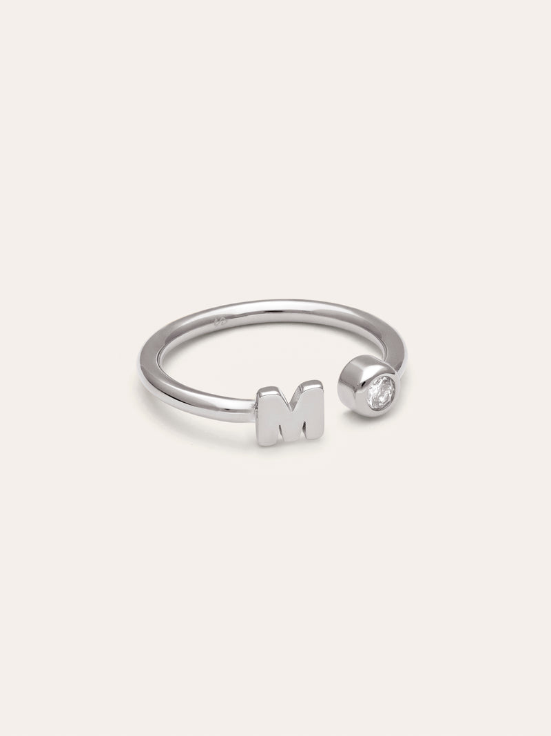 Personalized Ring Letter Spark Steel