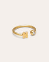 Personalized Ring Letter Spark Steel 18kt Gold Plated