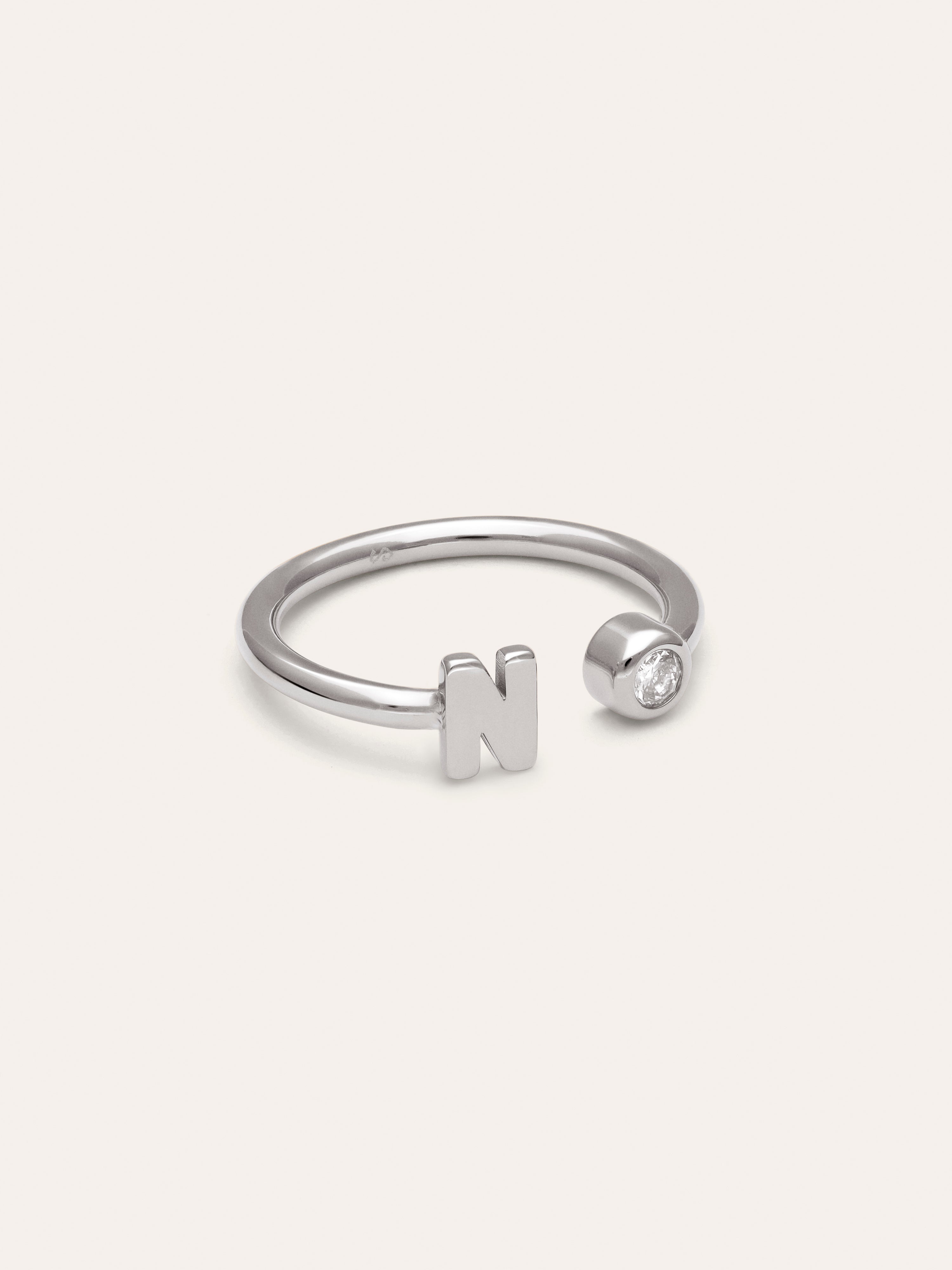 Personalized Ring Letter Spark Steel