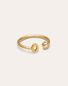 Personalized Ring Letter Spark Steel 18kt Gold Plated
