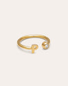 Personalized Ring Letter Spark Steel 18kt Gold Plated