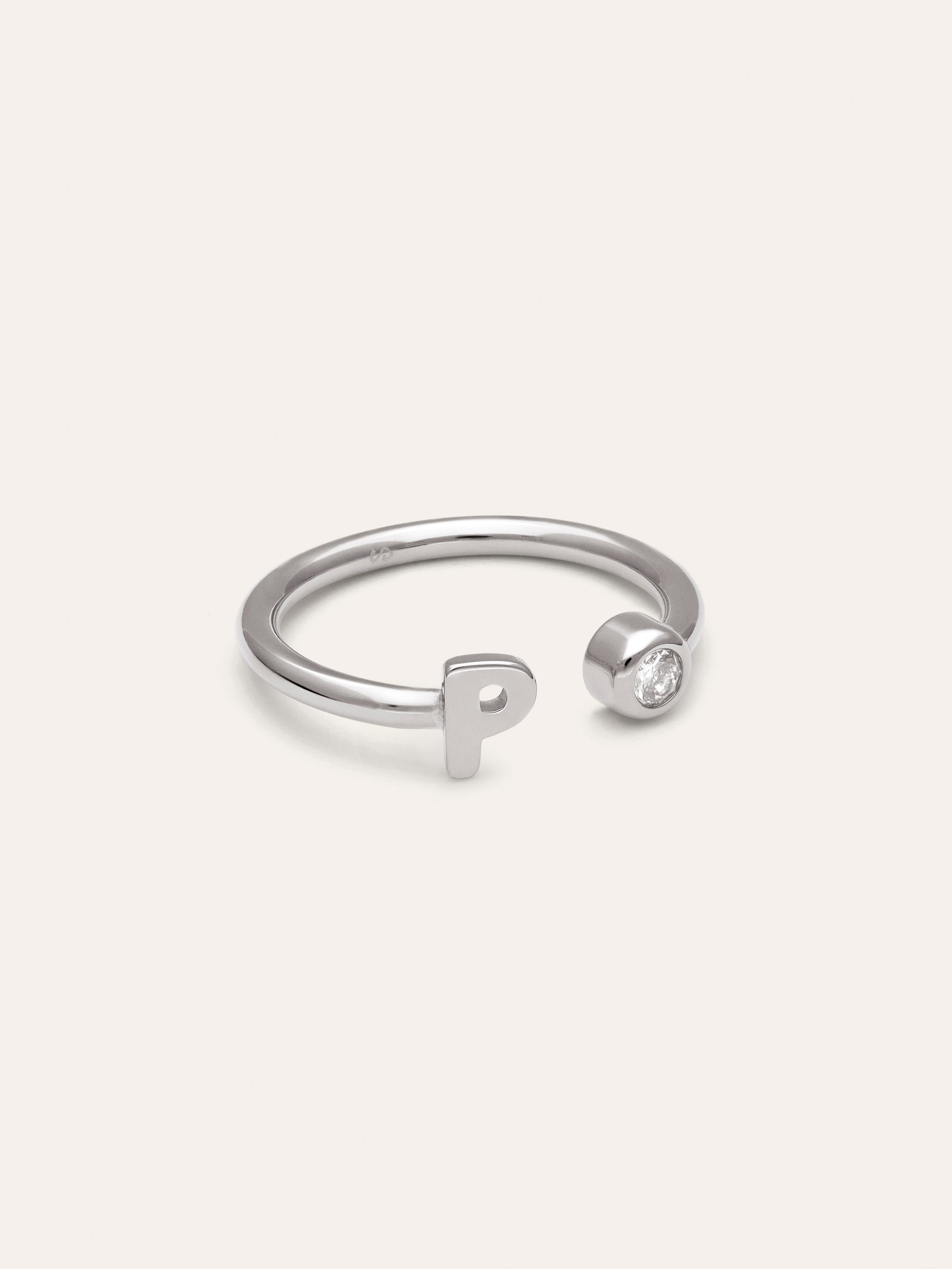 Personalized Ring Letter Spark Steel