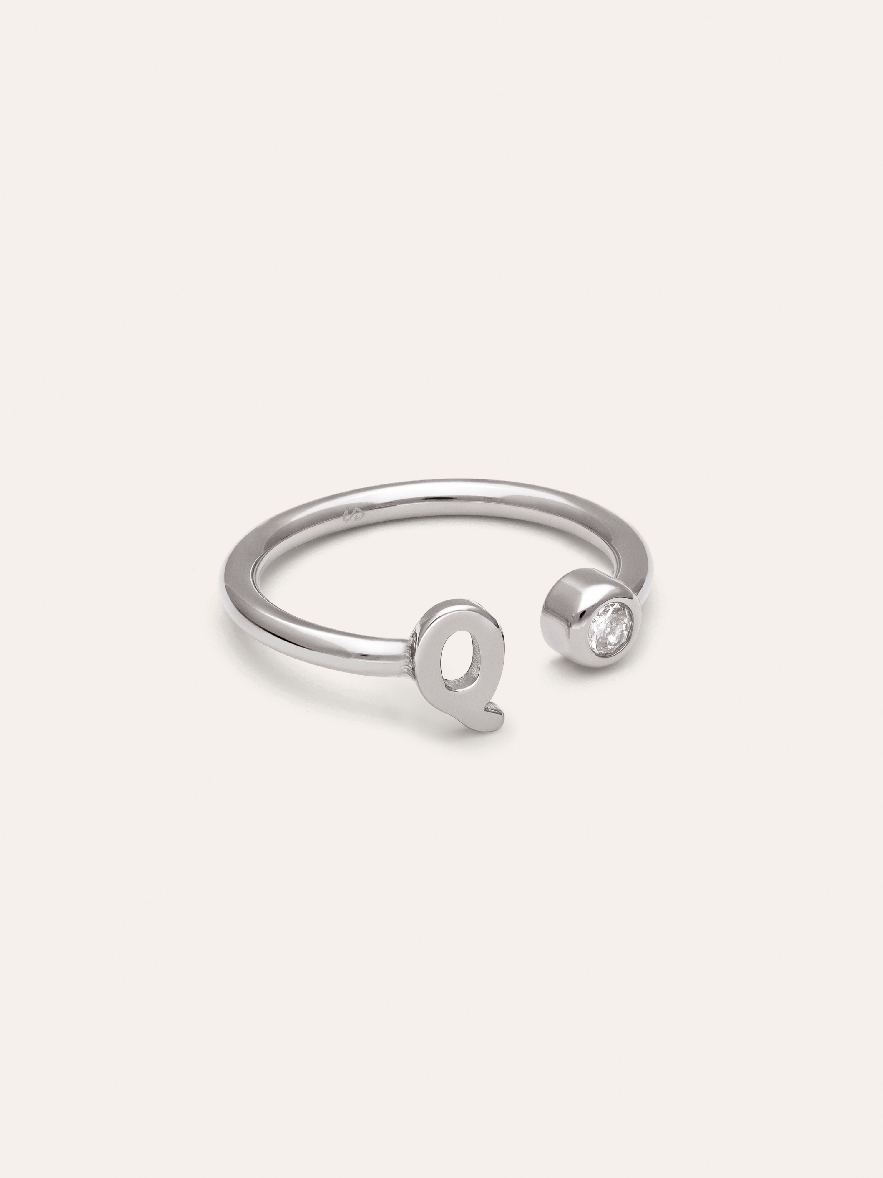 Personalized Ring Letter Spark Steel