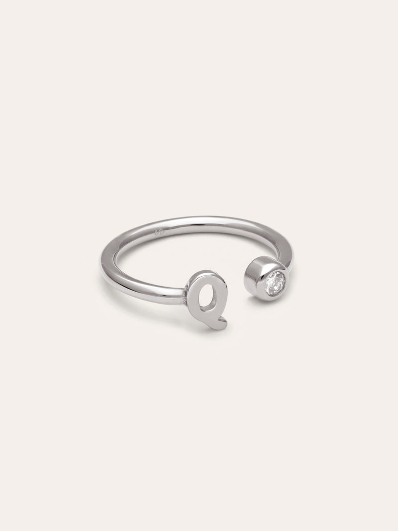 Personalized Ring Letter Spark Steel