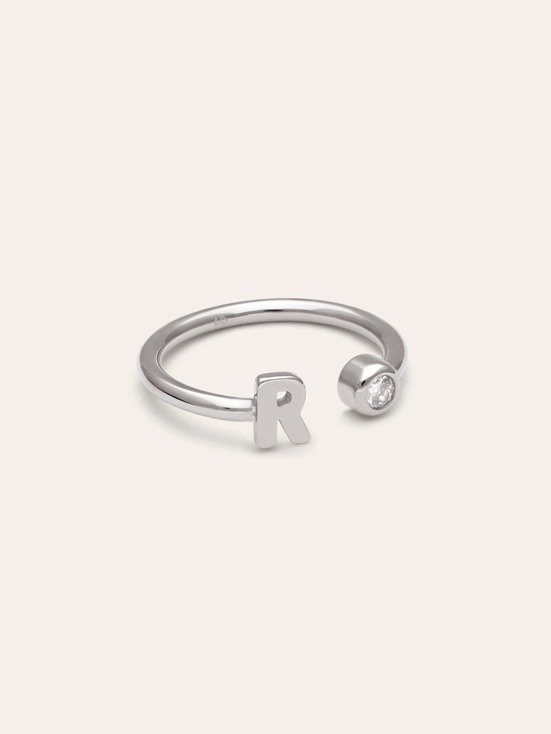 Personalized Ring Letter Spark Steel