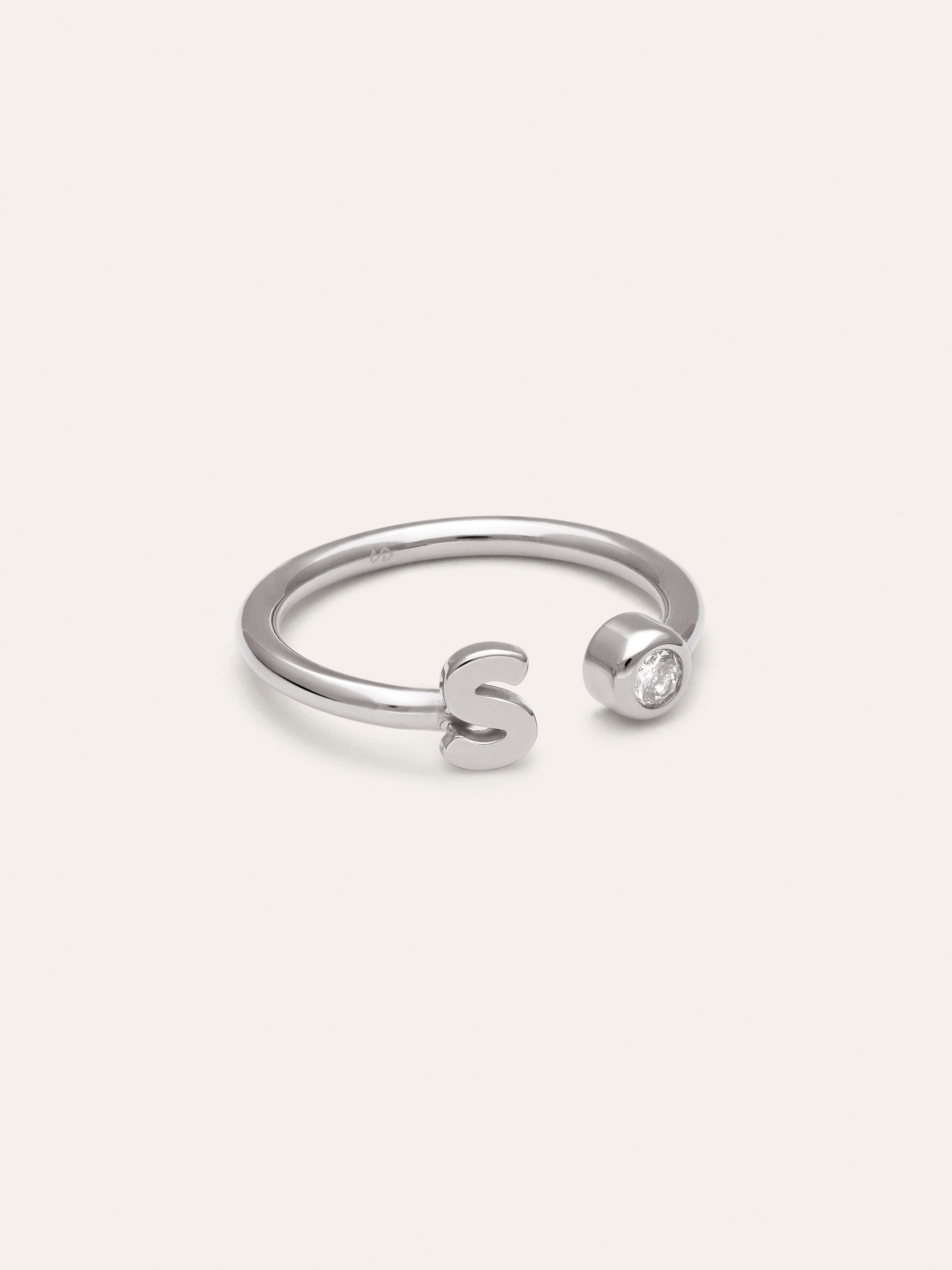 Personalized Ring Letter Spark Steel