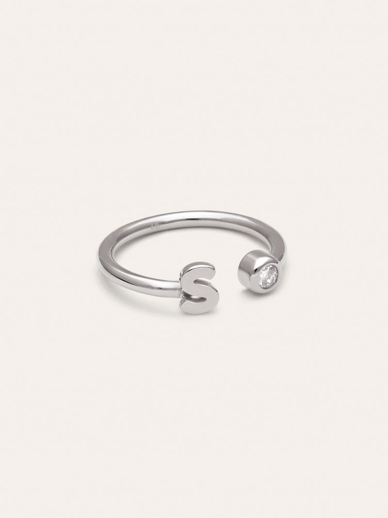 Personalized Ring Letter Spark Steel