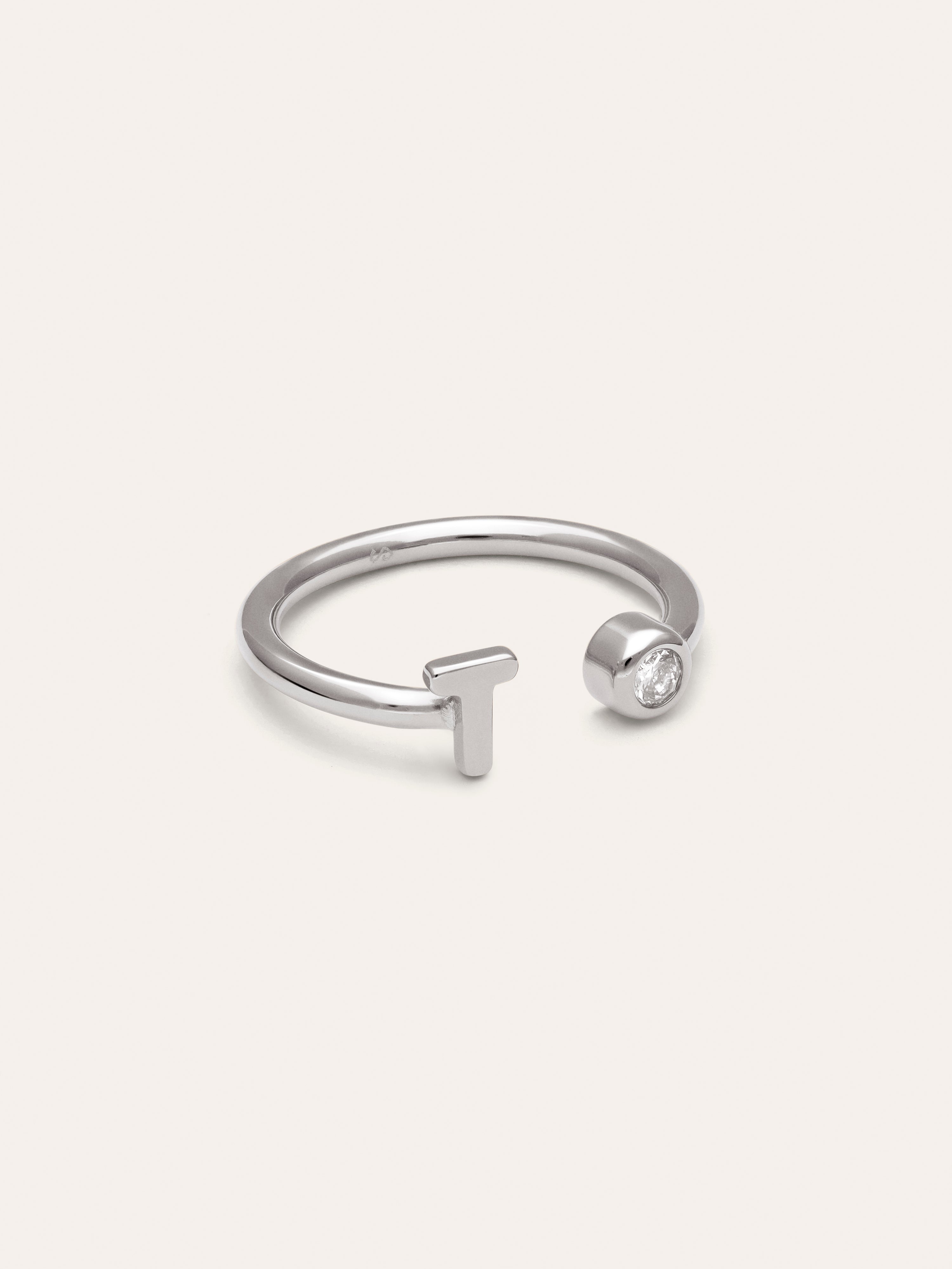 Personalized Ring Letter Spark Steel