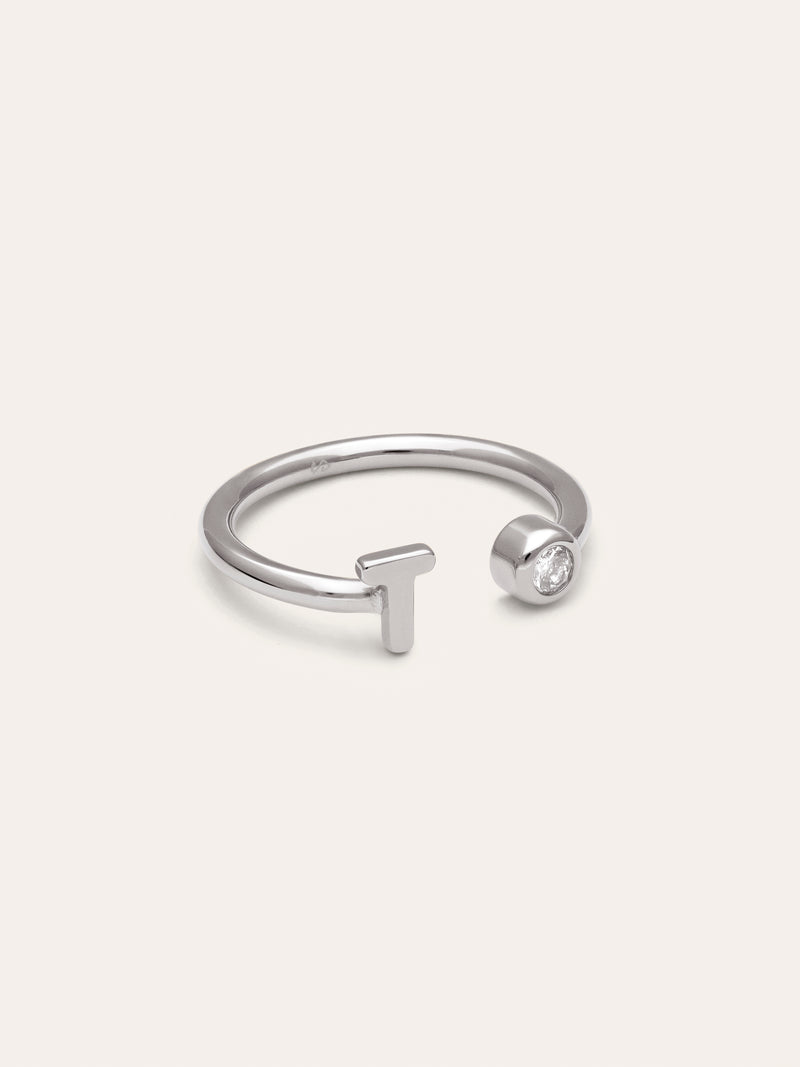 Personalized Ring Letter Spark Steel