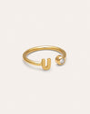 Personalized Ring Letter Spark Steel 18kt Gold Plated