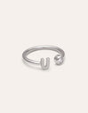 Personalized Ring Letter Spark Steel