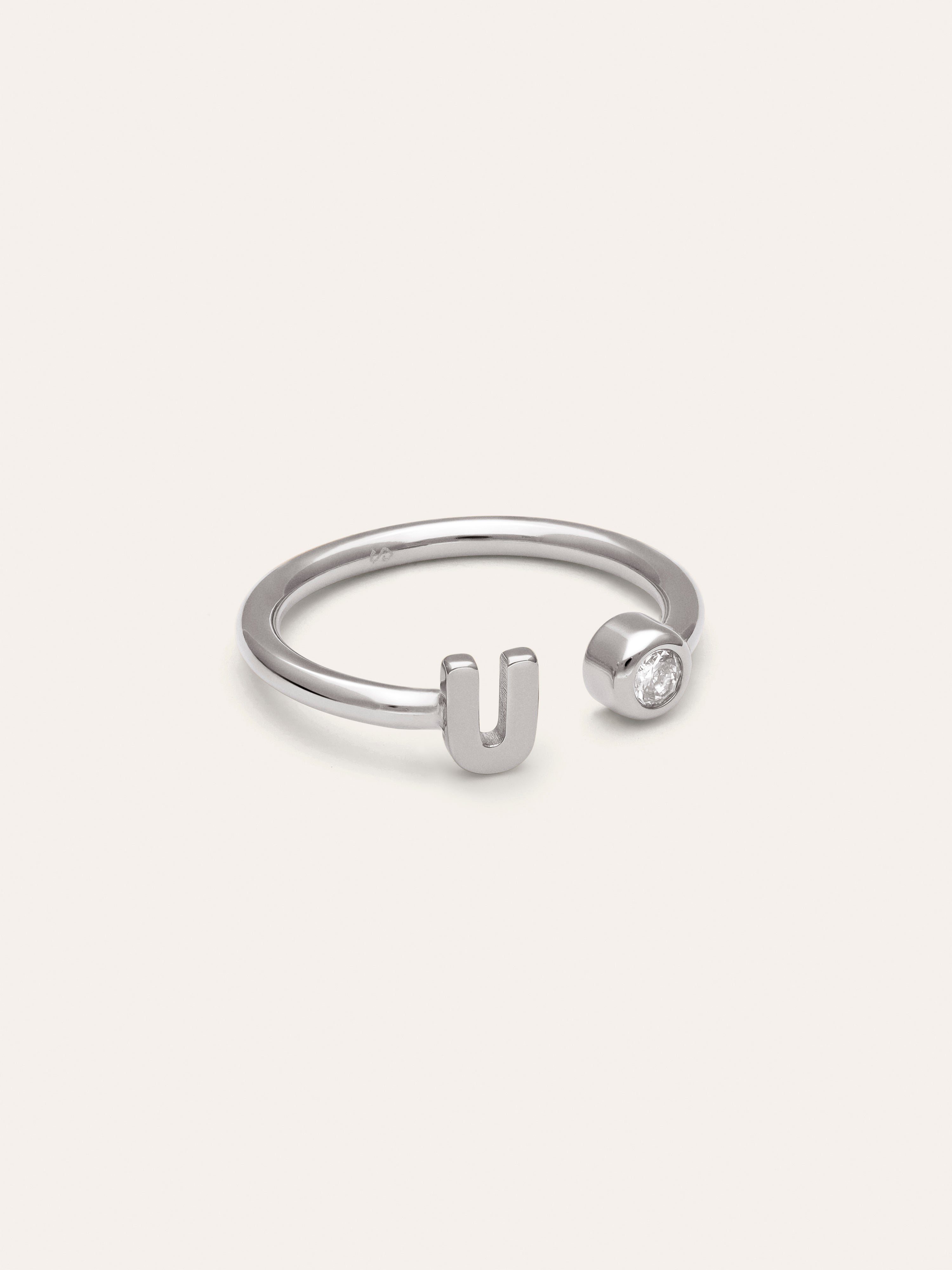 Personalized Ring Letter Spark Steel