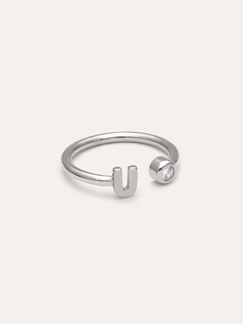 Personalized Ring Letter Spark Steel