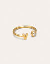 Personalized Ring Letter Spark Steel 18kt Gold Plated