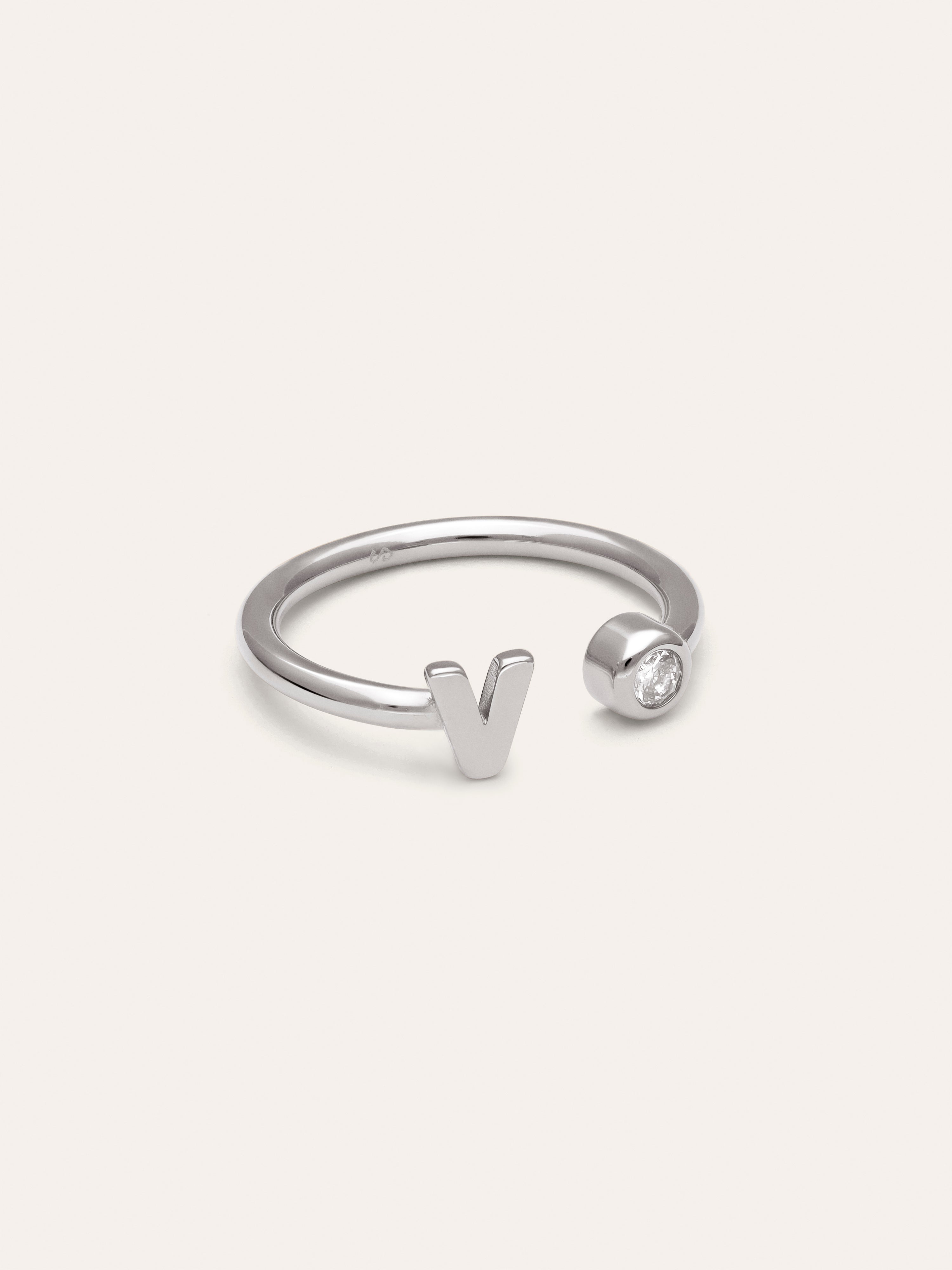 Personalized Ring Letter Spark Steel