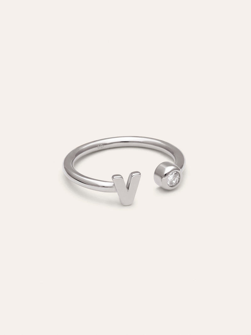 Personalized Ring Letter Spark Steel