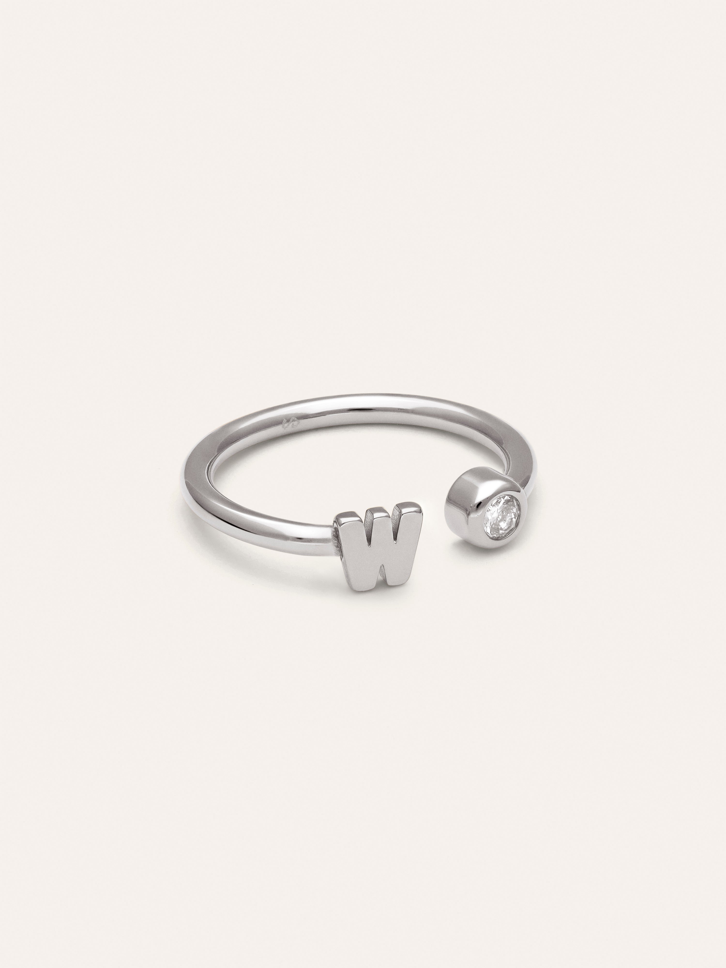 Personalized Ring Letter Spark Steel