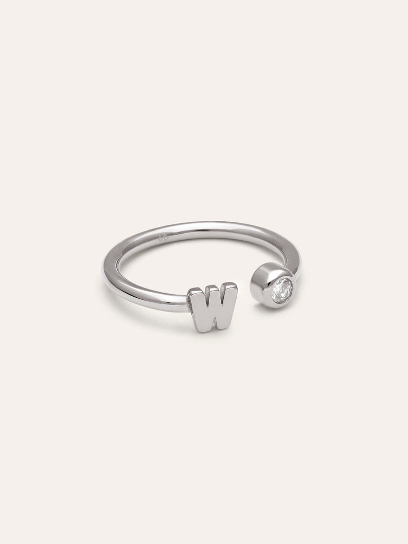 Personalized Ring Letter Spark Steel