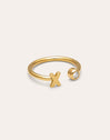 Personalized Ring Letter Spark Steel 18kt Gold Plated