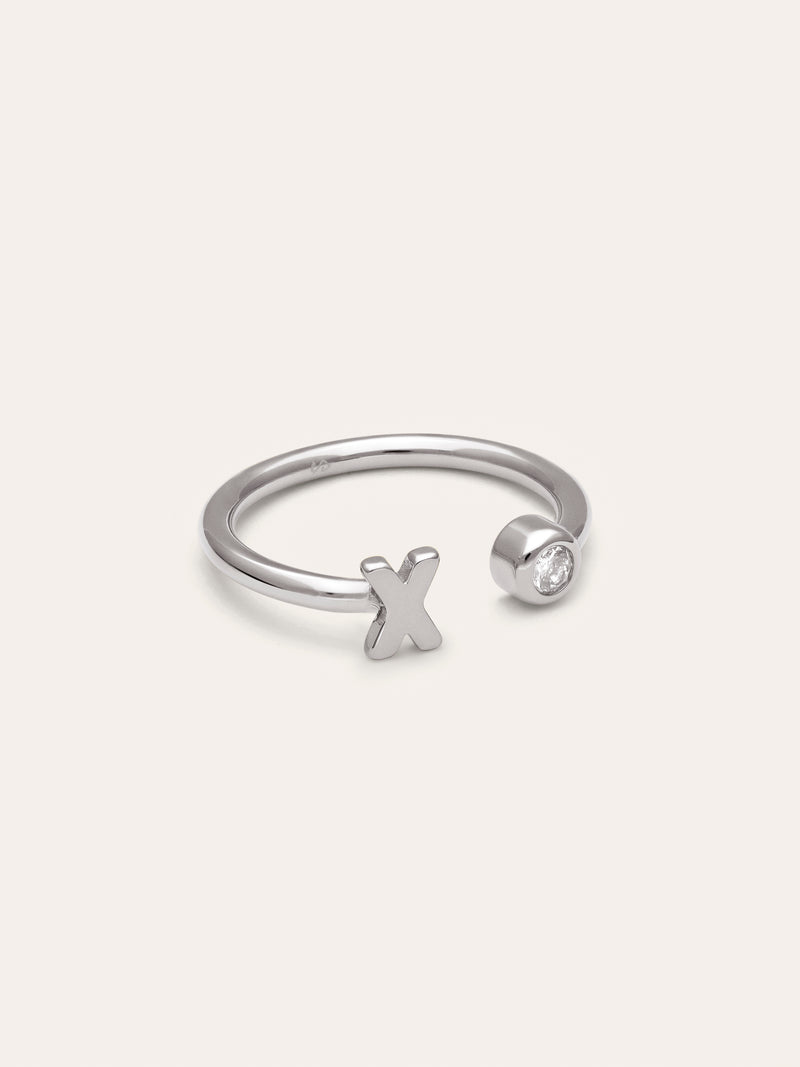 Personalized Ring Letter Spark Steel