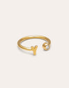 Personalized Ring Letter Spark Steel 18kt Gold Plated