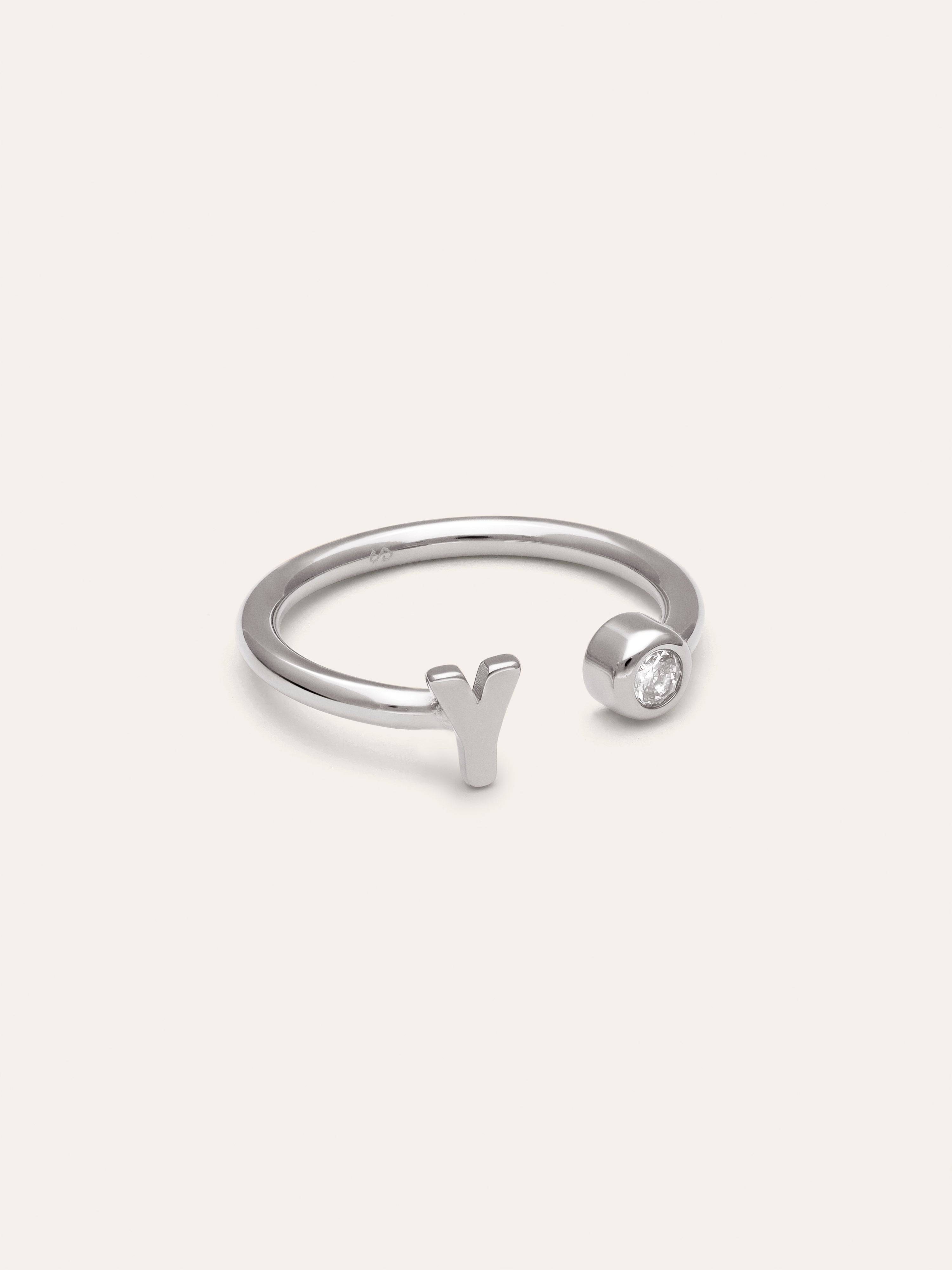 Personalized Ring Letter Spark Steel