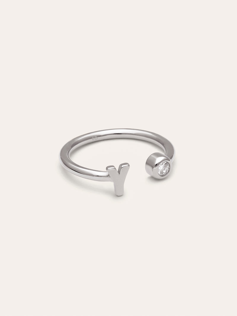 Personalized Ring Letter Spark Steel