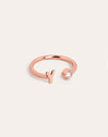 Letter Diamond Personalized Rose Gold Ring