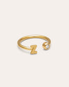 Personalized Ring Letter Spark Steel 18kt Gold Plated