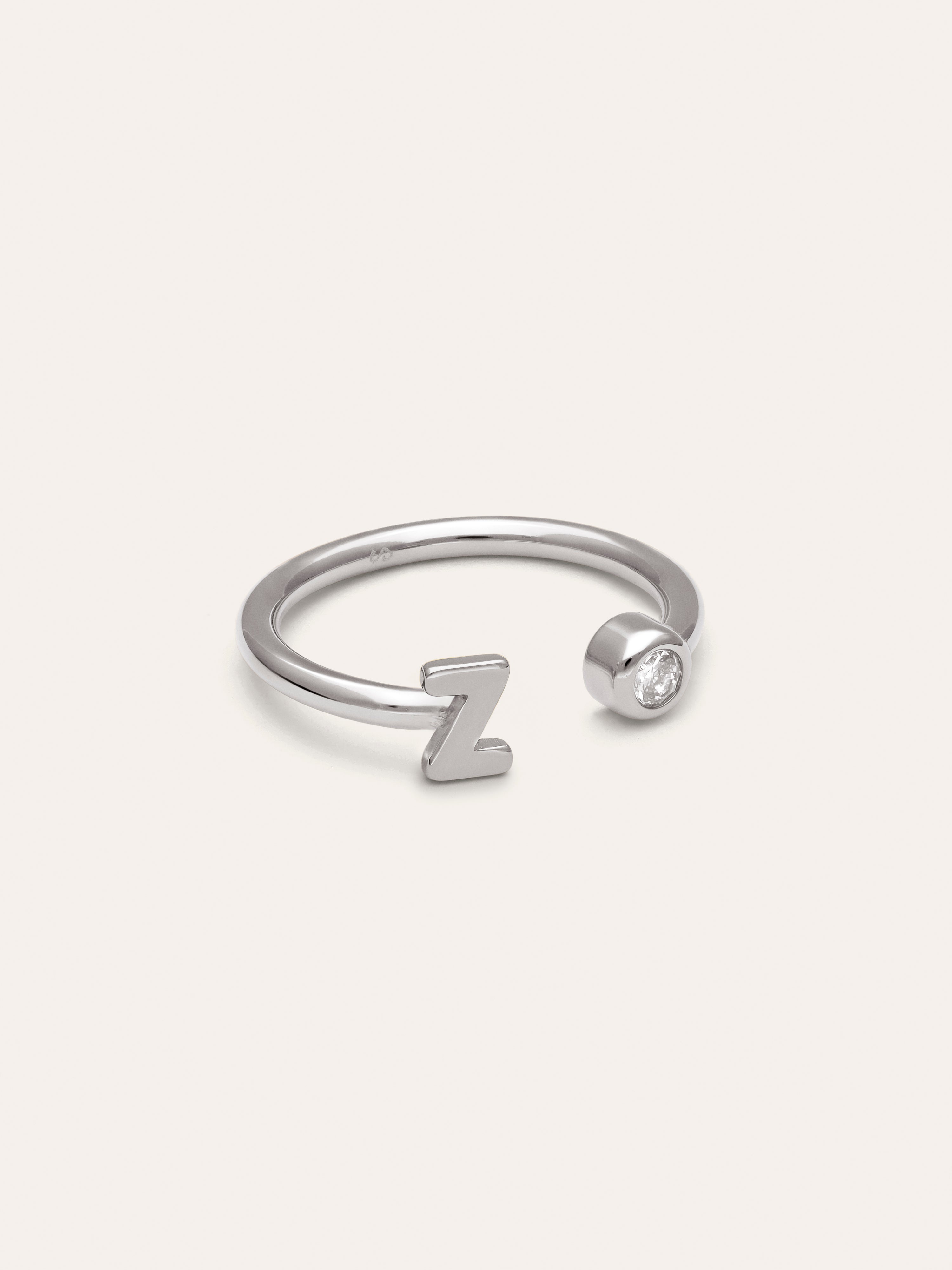 Personalized Ring Letter Spark Steel