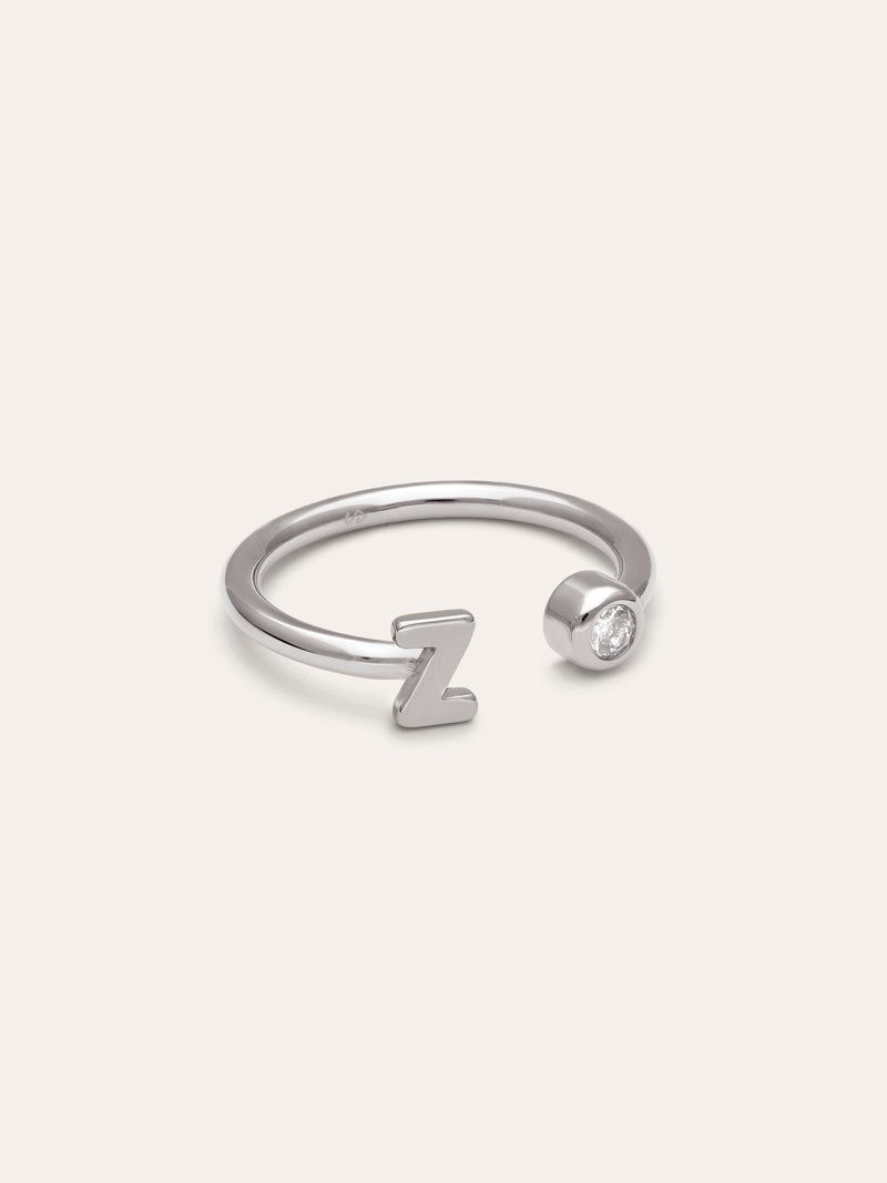 Personalized Ring Letter Spark Steel