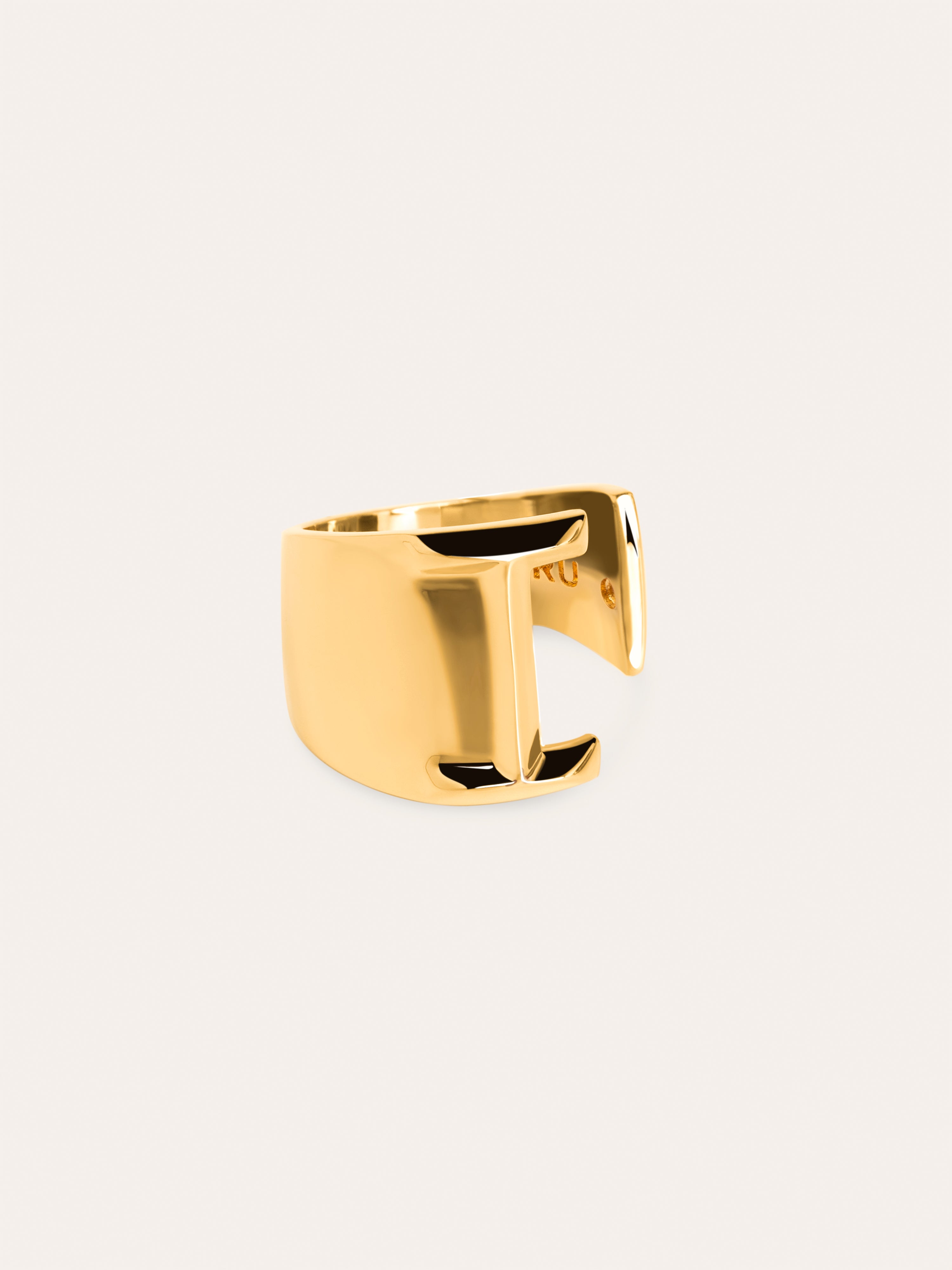 Letter Signet Personalized Gold Ring