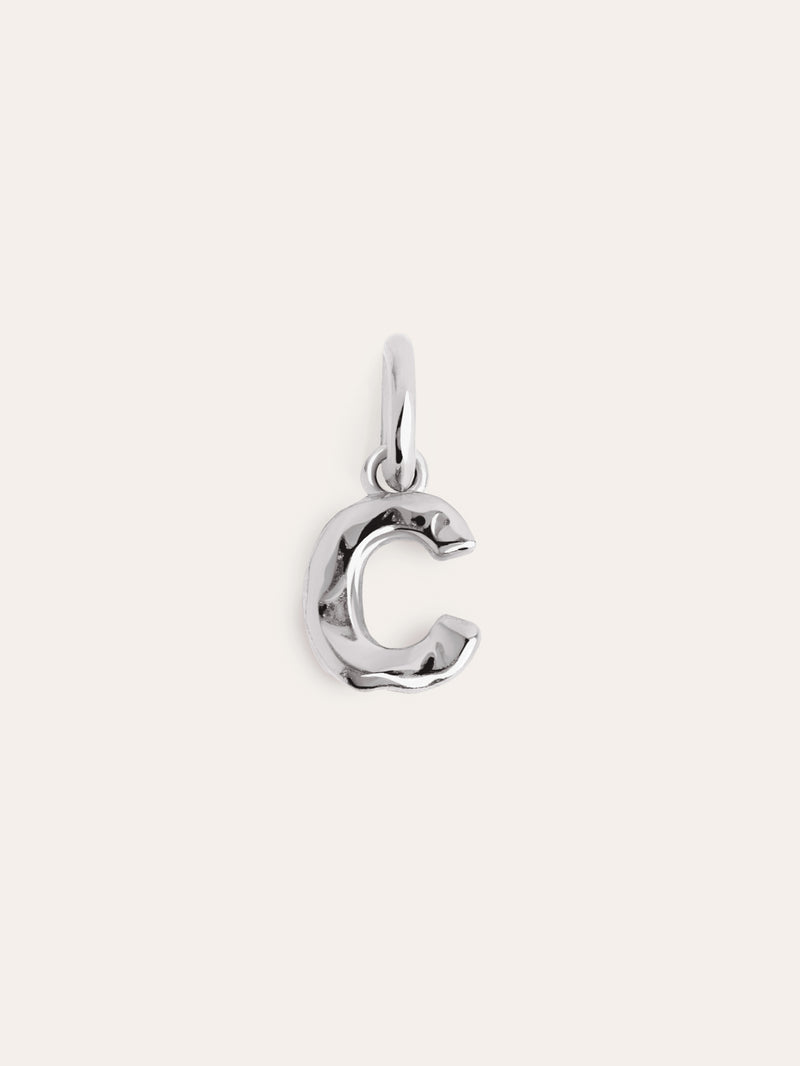 Letter Organic Silver Charm 