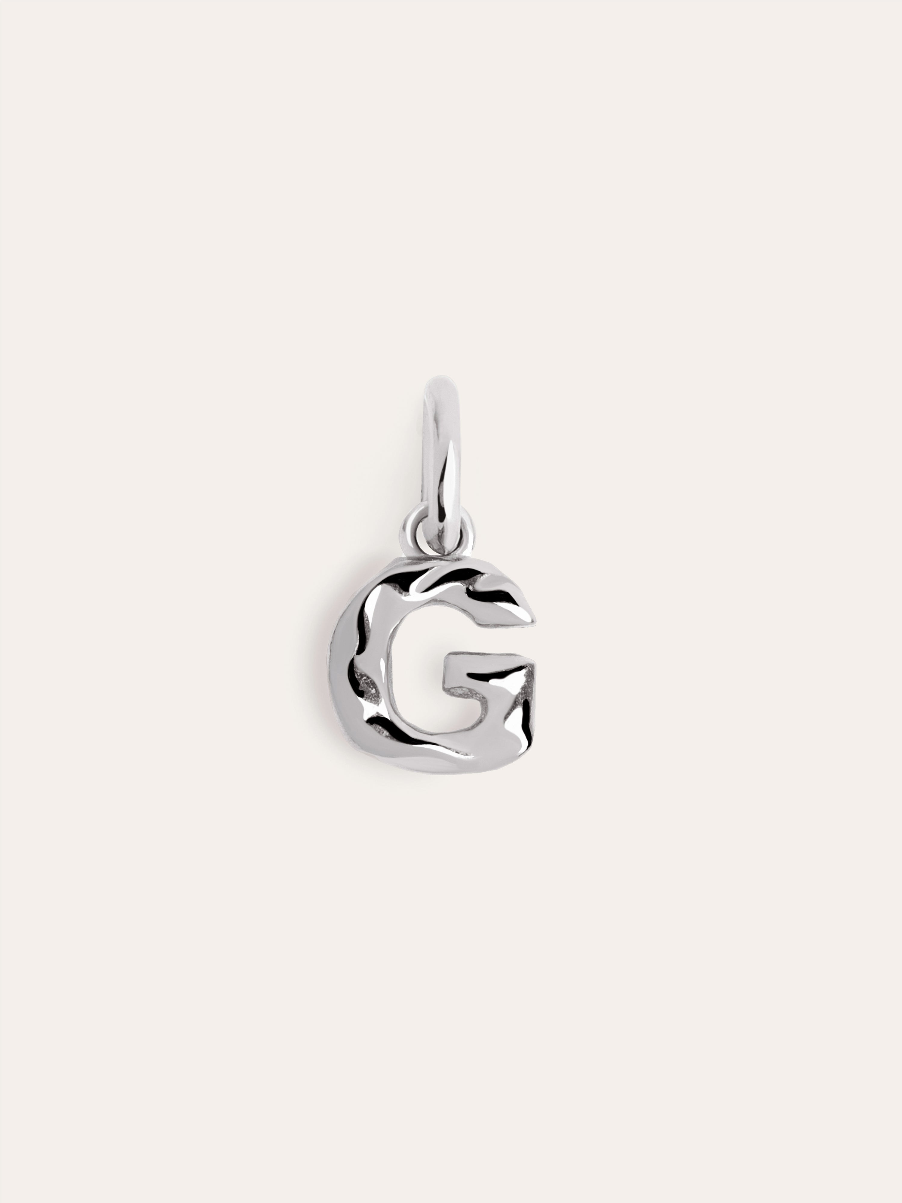 Letter Organic Silver Charm 