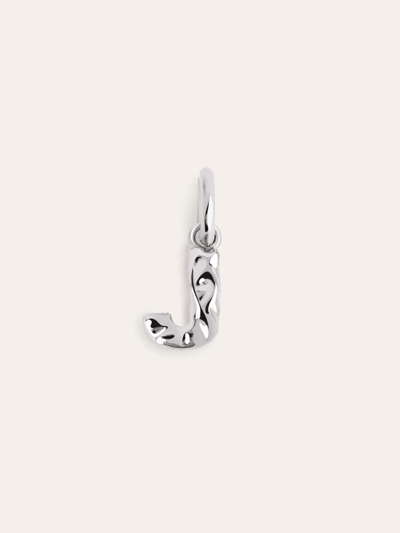 Letter Organic Silver Charm 