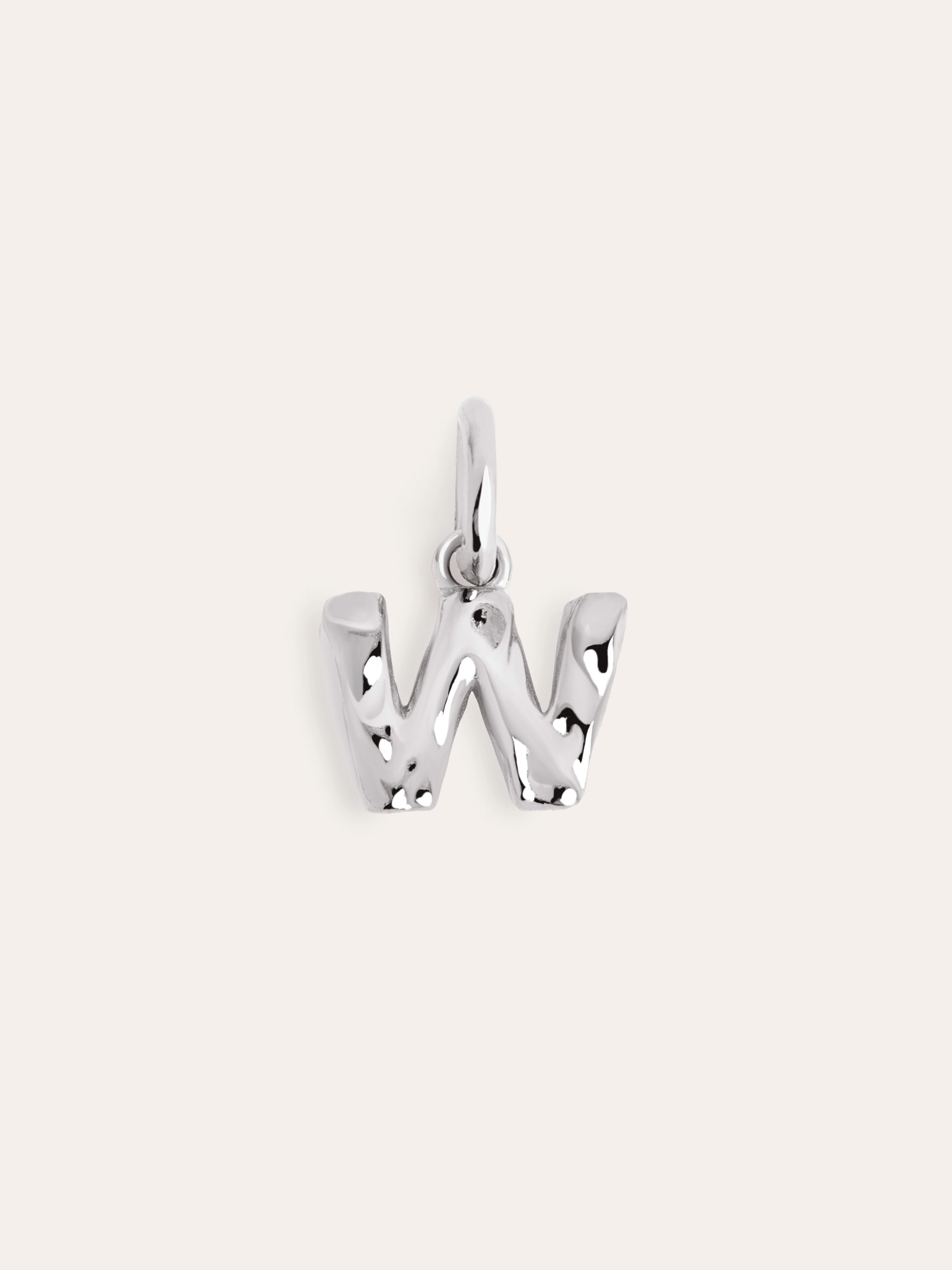 Letter Organic Silver Charm 